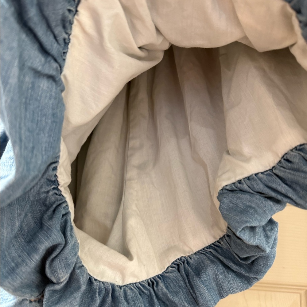 Victoria's Secret Denim Skirt with pockets zipper in the front with a button . - Picture 5 of 11
